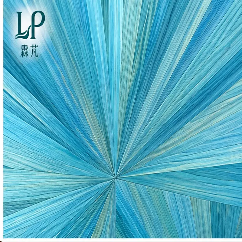 Blue Sunburst Wood Veneer Decorative Panel - Image 2