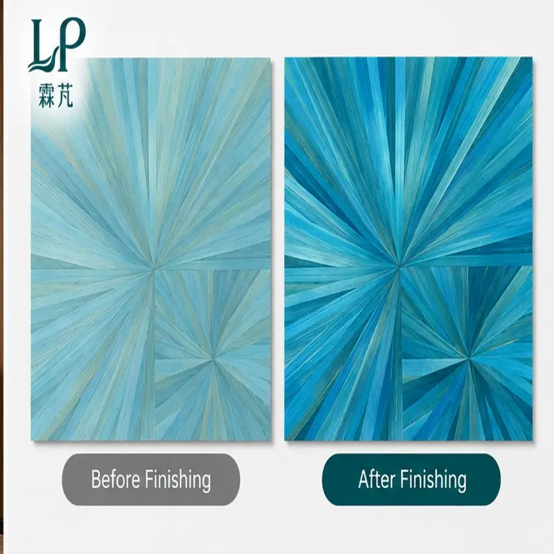 Blue Sunburst Wood Veneer Decorative Panel - Image 4
