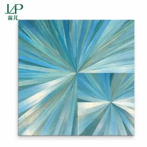 Blue Sunburst Wood Veneer Decorative Panel